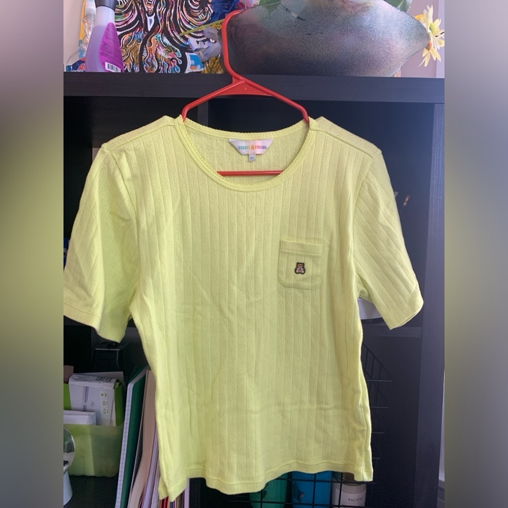 Teddy Fresh Lime Green Short Sleeve Pointelle shirt